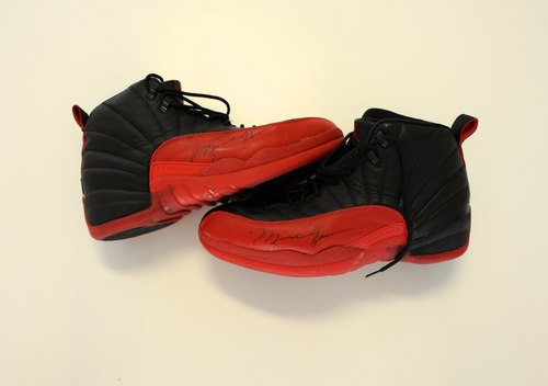 Courtesy of Preston Truman
Michael Jordan's shoes from the "Flu Game," in which he led the bulls to a 3-2 NBA Finals lead on June 11, 1997. Former Utah Jazz ballboy Preston Truman is putting them up for auction, 16 years after they were given to him by MJ.