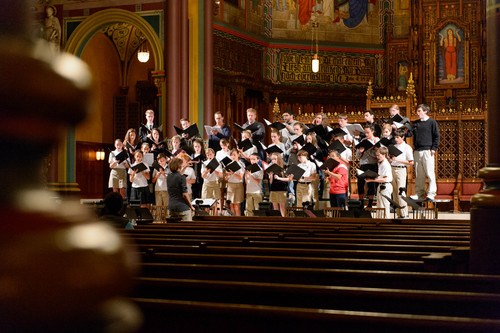 Trent Nelson  |  The Salt Lake Tribune
The Cathedral Choir rehearses the cantata "Saint Nicolas" at the Cathedral of the Madeleine in Salt Lake City, Wednesday November 13, 2013.