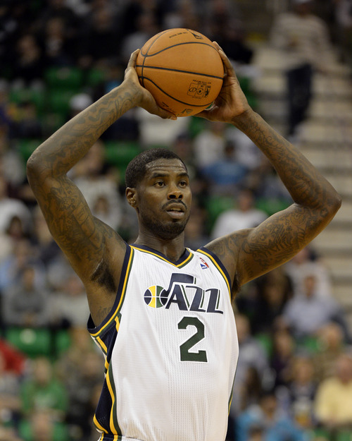 Rick Egan  | The Salt Lake Tribune 

Utah Jazz power forward Marvin Williams (2) looks to pass, as The Utah Jazz faced The Golden State Warriors, at the EnergySolutions Arena, Monday, November 18, 2013.  Curry did not return to the game after the play.