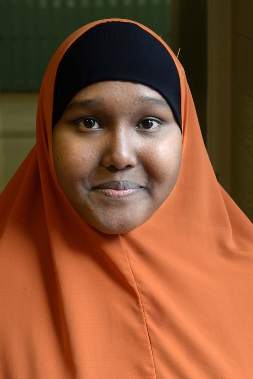 Rick Egan  | The Salt Lake Tribune 

Shukri Mohamud, 18, says immigrants like her parents find the Gettysburg Address compelling. Mohamud, a West High School senior, and other students are preparing Friday, Nov. 15, 2013, to recite the famous speech at a Utah Jazz game on the eve of the 150th anniversary of President Abraham Lincoln's address.