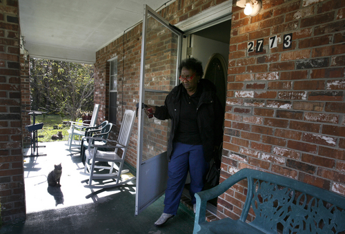 Scott Sommerdorf   |  The Salt Lake Tribune
Johnnie Mae Martin steps out the front door of her mother's home in Silver Creek, Mississippi, Tuesday November 19, 2013.