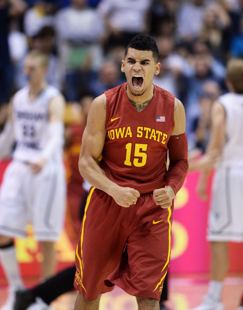 Steve Griffin  |  The Salt Lake Tribune


Iowa State's Naz Long screams with excitement as BYU's last second shot misses giving the Cyclones a victory during second half action in the BYU versus Iowa State at the Marriott Center in Provo, Utah Thursday, November 21, 2013.
