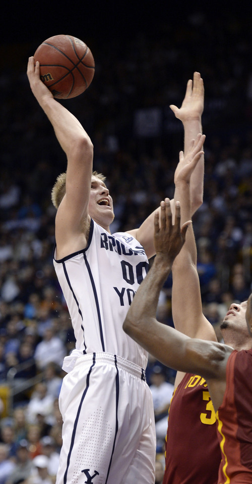 Steve Griffin  |  The Salt Lake Tribune


BYU's Eric Mika shoots the ball during first half action in the BYU versus Iowa State men's basketball game at the Marriott Center in Provo, Utah Thursday, November 21, 2013.