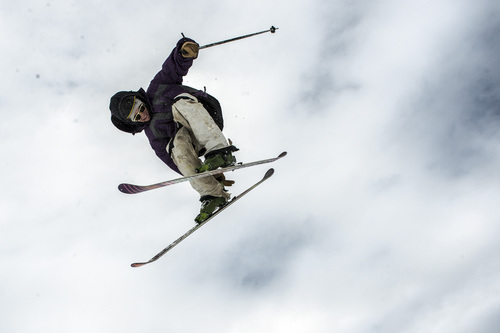 Chris Detrick  |  The Salt Lake Tribune
A skier flies off of a kicker in the Three Kings Terrain Park at Park City Mountain Resort Saturday November 23, 2013. Park City Mountain Resort opening day marks 50 years in business.