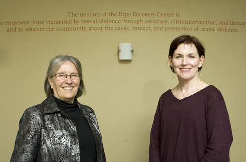 Keith Johnson | The Salt Lake Tribune

Holly Mullen, right, director of the Rape Recovery Center, and Dianne Fuller, director of Salt Lake Sexual Assault Nurse Examiners at the Rape Recovery Center in Salt Lake City, November 21, 2013.
