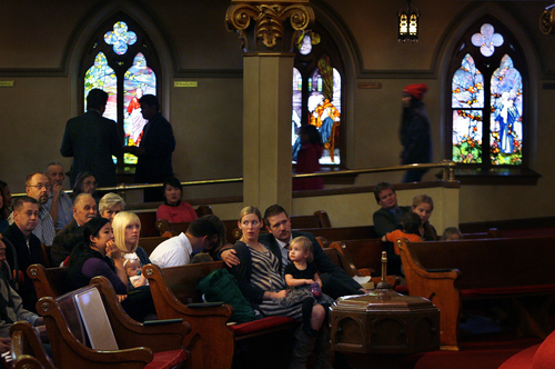 Scott Sommerdorf   |  The Salt Lake Tribune
The congregation at First Presbyterian Church on South Temple, Sunday November 24, 2013.