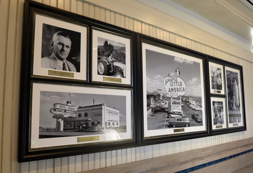 Rick Egan  |  The Salt Lake Tribune 
Historical photos cover the walls of the Little America Coffee Shop, which  reopened on Wednesday after major renovations.