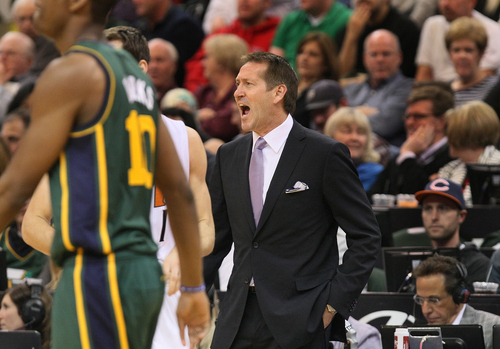 Scott Sommerdorf   |  The Salt Lake Tribune
Phoenix Suns head coach Jeff Hornacek during first half play, at Energy Solutions Arena, Friday November 29, 2013. The Suns beat the Jazz 112-101.