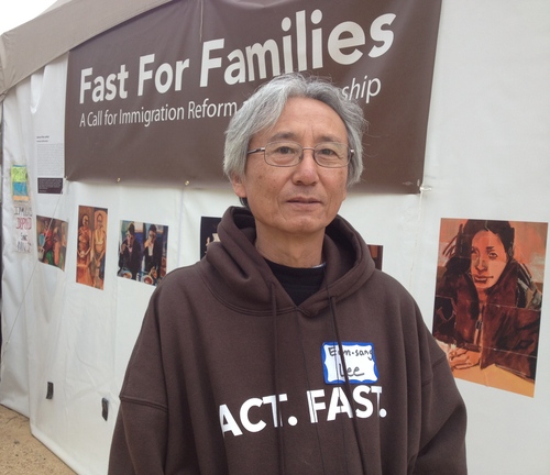 Matt Canham  |  The Salt Lake Tribune

Rev. Eun-sang Lee of the First United Methodist Church in Salt Lake City is spending three days fasting as part of a protest to spur the House to take up immigration reform. The protest is taking place in a tent on the National Mall in Washington, D.C.