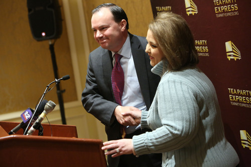 Francisco Kjolseth  |  The Salt Lake Tribune
Chairman Amy Kremer of the Tea Party Express comes to Utah to endorse Sen. Mike Lee for 2016 and express support for his efforts to transform the country during a press conference at the Grand America Hotel on Wednesday, Dec. 4, 2013.