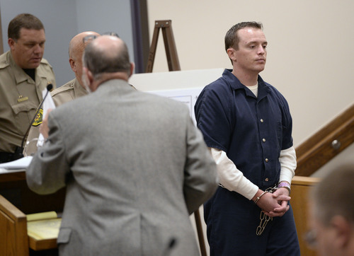 Al Hartmann  |  The Salt Lake Tribune
Conrad Truman enters Fourth District Court in Provo Friday December 6 for a preliminary hearing in the murder of his wife Heidi Truman in September 2012 and obstruction of justice.