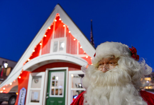 Trent Nelson  |  The Salt Lake Tribune
Contractors working on construction projects in Sugar House donated their time, materials and labors to build a new Santa Shack at the monument at Sugar House, replacing the old one that was falling apart, in Salt Lake City, Wednesday December 4, 2013.