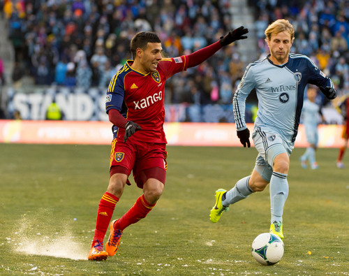 Trent Nelson  |  The Salt Lake Tribune
Real Salt Lake's Javier Morales (11) runs down the ball as Real Salt Lake faces Sporting KC in the MLS Cup Final at Sporting Park in Kansas City, Saturday December 7, 2013.