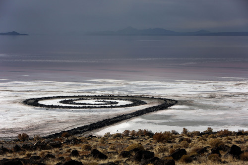 Francisco Kjolseth  |  The Salt Lake Tribune
The Spiral Jetty earth works on the North edge of the Great Salt Lake created by artist Robert Smithson in 1970 is visible on Wednesday, Nov. 20, 2013. The 1,500 ft long spiral that is 15 ft wide has been below water many times since its creation in an ever changing landscape.