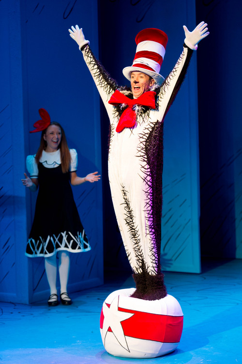 Trent Nelson  |  The Salt Lake Tribune
Elena Dern and Austin Archer perform for Whittier Elementary in Salt Lake Acting Company's "The Cat in the Hat" Tuesday December 10, 2013 in Salt Lake City.