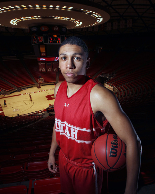 AAl Hartmann  |  The Salt Lake Tribune
Jordan Loveridge, star freshman basketball player for the Utes. This week will be the toughest stretch of his career.  He looks like the future of Utah basketball. Is he ready for Pac-12 competition?