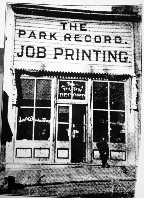 Salt Lake Tribune Archive

The Park Record office and printing press before the devastating fire of 1898 that left much of Park City in ruins.