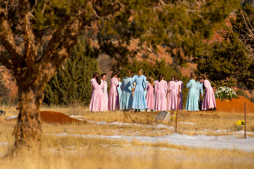 Trent Nelson  |  The Salt Lake Tribune
A group of women gathered in the city cemetery in Colorado City Sunday December 15, 2013.
