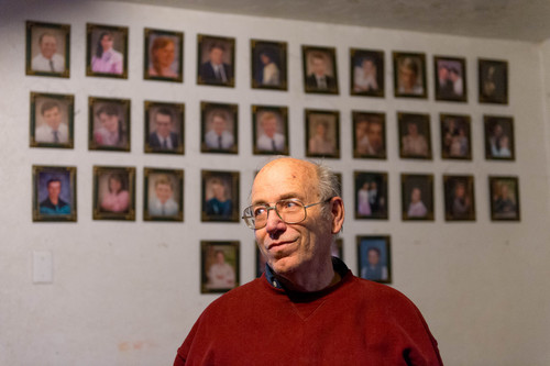 Trent Nelson  |  The Salt Lake Tribune
Marvin Wyler in his Colorado City, Arizona home, Saturday December 14, 2013. On the wall behind him are portraits of his 34 children.