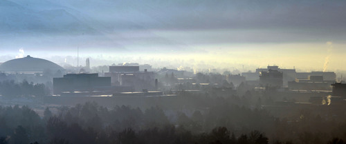 Steve Griffin  |  The Salt Lake Tribune


The inversion blankets the University of Utah campus as the sun rises in Salt Lake City, Utah Monday, December 16, 2013.