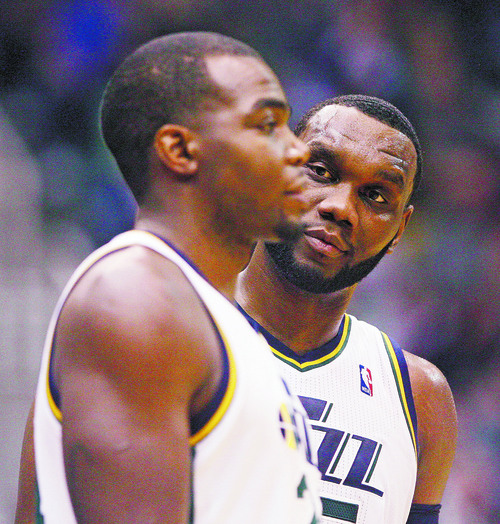 Steve Griffin | The Salt Lake Tribune


Utah's Paul Millsap, left, and Al Jefferson talk during a time out during first half action in the Utah Jazz versus Oklahoma City Thunder at EndergySolutions Arena in Salt Lake City, Utah Tuesday February 12, 2013.