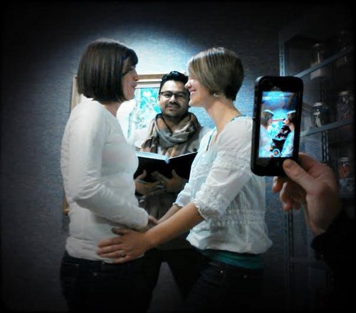 (Photo courtesy of Candice Green Berret)  Heidi Patterson Justice and Jamie Justice were married Friday after a federal judge struck down Utah's constitutional amendment and laws preventing same-sex marriage.