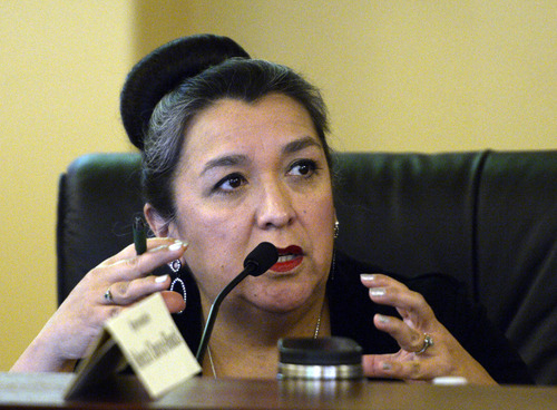 Rick Egan  | The Salt Lake Tribune 

Rep. Rebecca Chavez-Houck asks a question as the House Special Investigative Committee reports on its findings in the John Swallow probe at the Utah State Capitol, Friday, December 20, 2013.