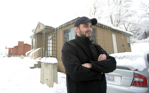 Steve Griffin   |   The Salt Lake Tribune
Nick Friddle talks about jet noise as he stands outside his South Weber home. Friddle lives just north of Hill Air Force Base.