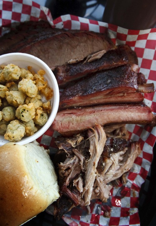 Leah Hogsten  |  The Salt Lake Tribune
Top Utah dishes of 2013: R & R Barbecue's Three Meat Plate.