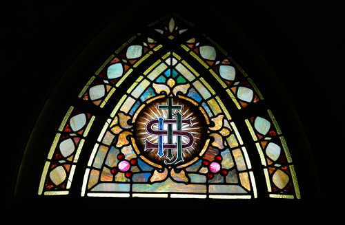 Scott Sommerdorf   |  The Salt Lake Tribune
The "S t J" of St. Joseph is depicted in this stained glass near the front entry of St. Joseph's parish in Ogden, Wednesday December 18, 2013.