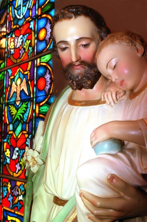 | Tribune File Photo
A statue of St. Joseph holding  Jesus in his arms at Our Lady of Lourdes Church in Salt Lake City.