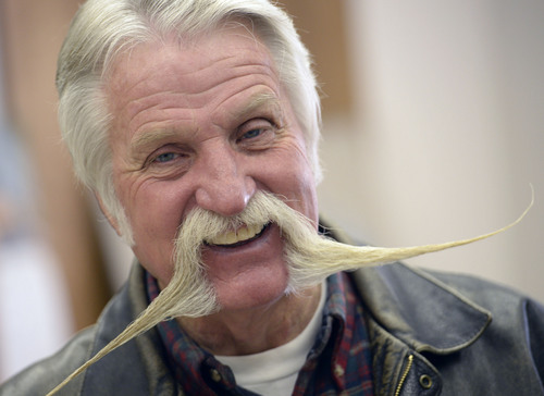 Al Hartmann  |  The Salt Lake Tribune
After four terms (16 years) Dan Snarr with his signature handlebar mustache is leaving his post as mayor of Murray.