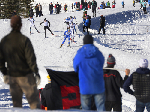 Scott Sommerdorf   |  The Salt Lake Tribune
Spectators watch as they line the course during the U.S. Cross Country Ski Championships at Soldier Hollow, Sunday, January 5, 2014.