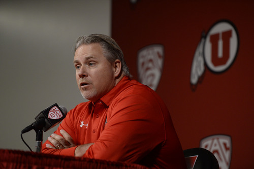 Francisco Kjolseth  |  The Salt Lake Tribune
Dave Christensen, Utah's newest offensive coordinator is introduced during a press conference at the University of Utah football practice facility on Tuesday, Jan. 7. 2014.