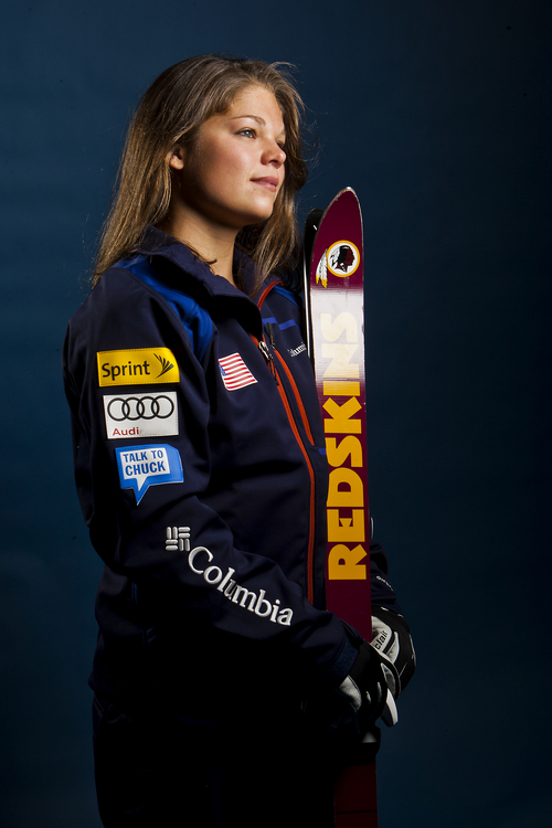 Chris Detrick  |  The Salt Lake Tribune
Aerials skiing athlete Ashley Caldwell poses for a portrait during the Team USA Media Summit at the Canyons Grand Summit Hotel Tuesday October 1, 2013.