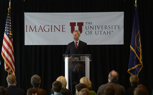 Rick Egan |  The Salt Lake Tribune

Mayor Ralph Becker delivers his State of the City Address on Wednesday, Jan. 8, 2014, in the Varsity Room on the 6th floor of the Rice-Eccles Stadium & Tower.