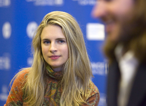 Steve Griffin  |  The Salt Lake Tribune
Brit Marling arrives at the Eccles Theatre for the Sundance premiere of "Another Earth."