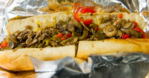 Trent Nelson  |  The Salt Lake Tribune
A loaded Authentic Philly Cheesesteak at Moochie's Meatballs in Midvale.
