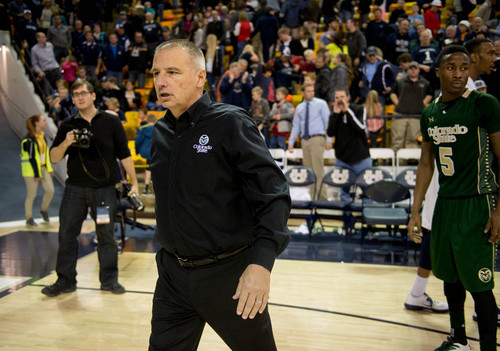 Trent Nelson  |  The Salt Lake Tribune
Colorado State coach Larry Eustachy walks off the court as Utah State University defeats Colorado State, NCAA basketball, Wednesday January 15, 2014 in Logan.