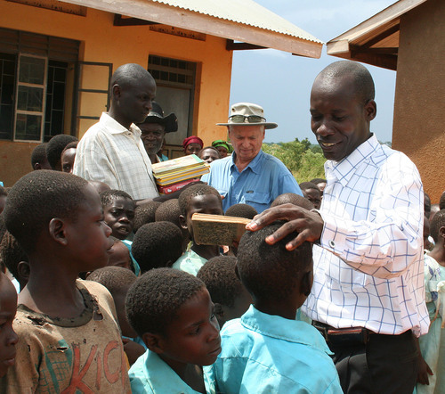 Jeremiah Stettler  |  The Salt Lake Tribune

SEEE Institute founder Bill Grenney delivers children's books to the Namatu Primary School along the shores of Lake Victoria. Before the delivery, the school had only two English titles for its 360 students.