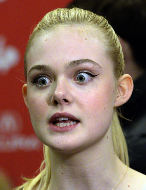 Rick Egan  | The Salt Lake Tribune 

Elle Fanning, for the premiere of the film "Young Ones,"  at the Sundance Film Festival, at the Eccles Theatre in Park City, "Saturday,  January 18, 2014.