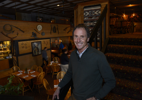 Scott Sommerdorf   |  The Salt Lake Tribune
Grub Steak owner Hans Fuegi poses in his restaurant, Thursday, January 9, 2014. Park City business owners often lease out their restaurants or galleries during Sundance to pay the bills for the rest of the year. But others, like Hans Fuegi, the chef/owner of Grub Steak, won't do it.