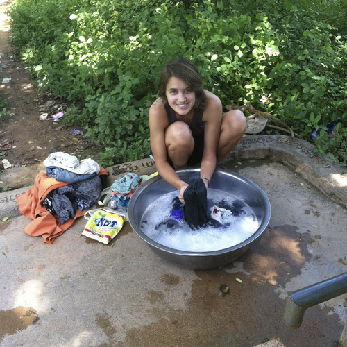 | Courtesy Sarah Imperiale
Utahn Sarah Imperiale, seen here doing laundry in Kampong Speu, Cambodia, spent 11 months traveling to 10 countries with an interdenominational Christian missions group dedicated to serving ìthe least of these.î