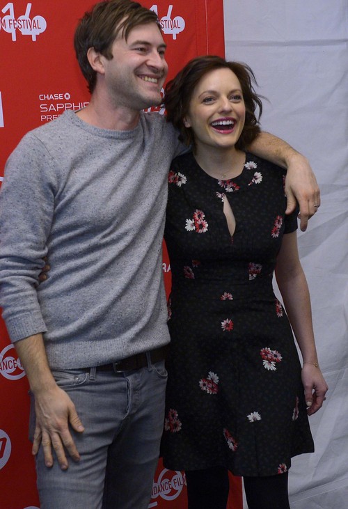 Leah Hogsten  |  The Salt Lake Tribune
l-r Actors Mark Duplass and Elisabeth Moss of "The One I Love," about a struggling couple on a weekend escape, made its premiere at the MARC, Tuesday, January 21, during the Sundance Film Festival in Park City.