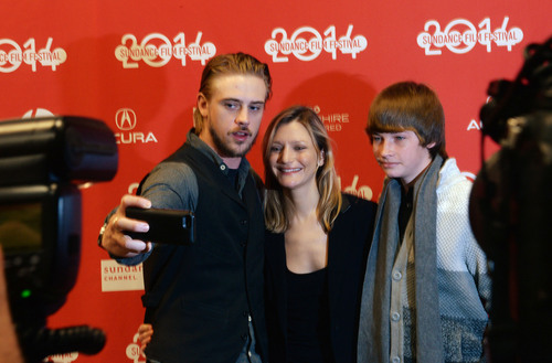 Steve Griffin  |  The Salt Lake Tribune


 Actor Boyd Holbrook, left, takes a "selfie" of himself and "Little Accidents," director Sara Colangelo, and fellow actor Jocaob Lofland as they attend the premiere of the movie at the Eccles Theatre during the Sundance Film Festival in Park City, Utah Wednesday, January 22, 2014.  The movie is about a web of secrets surrounding a teen's disappearance in a small American coal town.