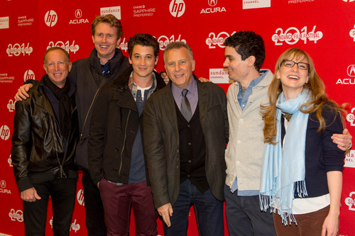 Trent Nelson  |  The Salt Lake Tribune
David Lancaster, Couper Samuelson, Miles Teller, Paul Reiser, Damien Chazelle and Helen Estabrook at the premiere of  "Whiplash," part of the U.S. Dramatic Competition at  the Sundance Film Festival, Thursday January 16, 2014 at the Eccles Theatre in Park City.