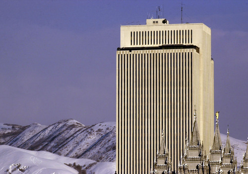 The LDS Church Office Building and Temple - downtown SLC.
 photo by Ryan Galbraith. 11/27/2001