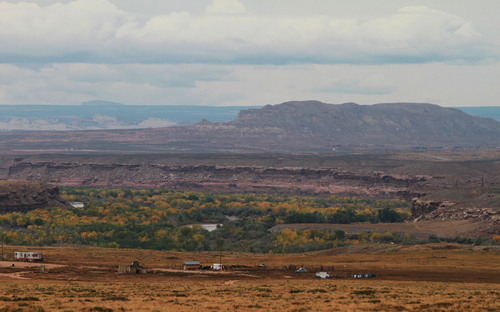Rick Egan   |  The Salt Lake Tribune
Houses and trailers on the Navajo reservation near Montezuma Creek, Utah, in October 2010.