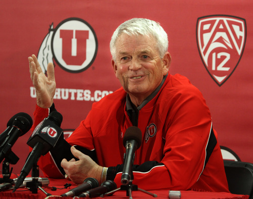 Rick Egan  | The Salt Lake Tribune 

Dennis Erickson, Utah's new offensive co-coordinator is eager to begin spring practice with the Utes on Tuesday.