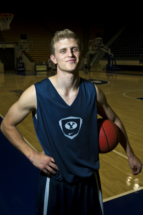 Chris Detrick  |  The Salt Lake Tribune
BYU's Tyler Haws poses for a portrait at the Marriott Center Tuesday October 30, 2012.